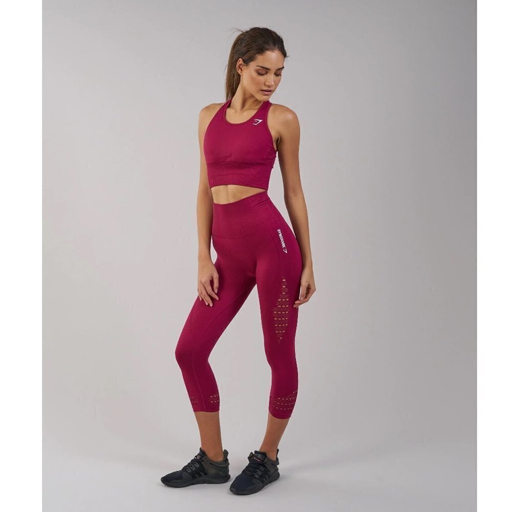 Nwt Gymshark Energy High Waisted Crop Legging in Beet Size Extra Small
